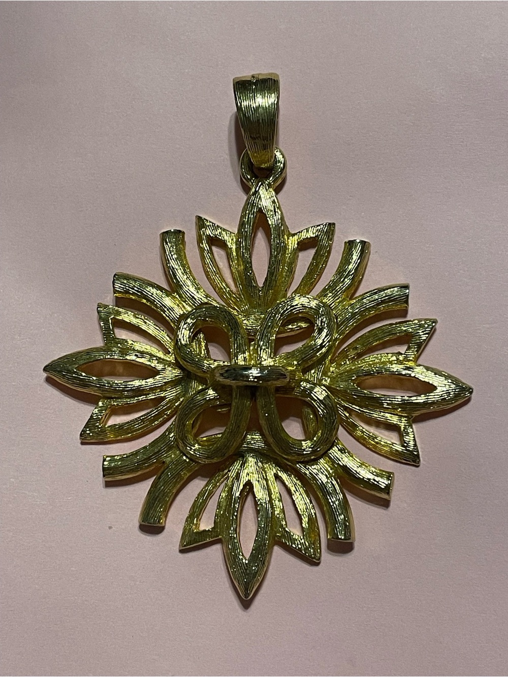 Vintage Gold Tone Statement Pendant #0173